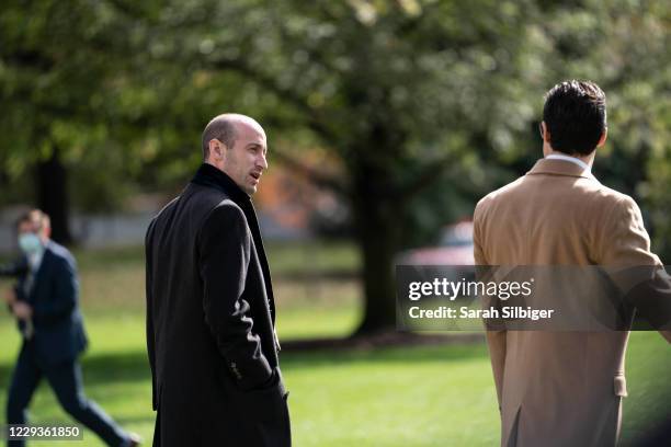 Senior advisor for policy Stephen Miller is seen outside of the White House on October 30, 2020 in Washington, DC. President Trump will travel to...