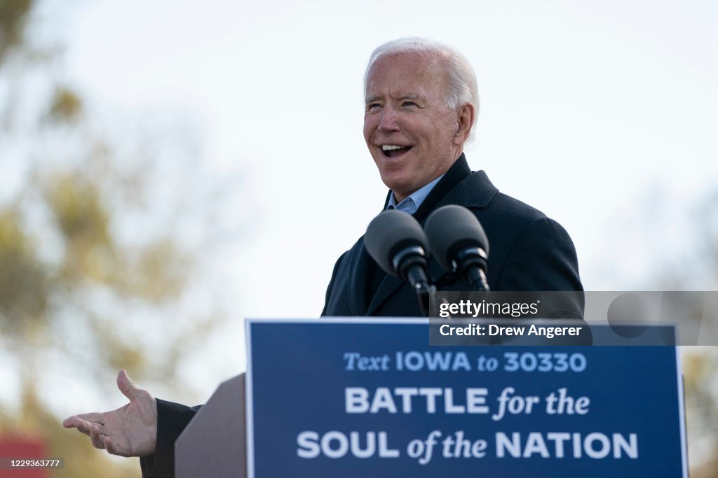 Joe Biden Holds Drive-In Campaign Event In Iowa