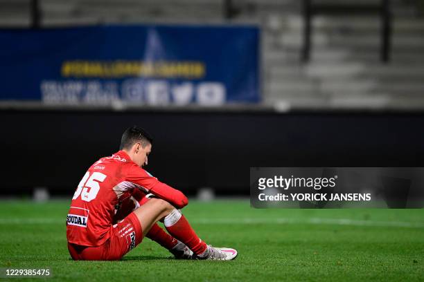 Westerlo's goalkeeper Berke Ozer pictured after a soccer match between Westerlo and Union-Saint-Gilloise, Saturday 31 October 2020 in Westerlo, on...