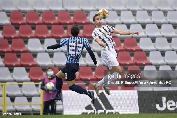 Daniel Leo of Juventus during the Serie C match between Juventus U23 and Lecco at Stadio Giuseppe Moccagatta on November 01, 2020 in Alessandria,...