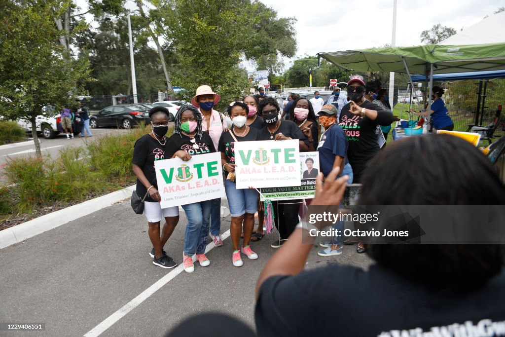 NAACP Hosts Traditional "Souls To The Polls" Sunday March For Early Voting