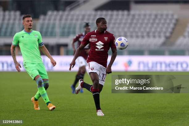 Wilfried Singo of Torino FC in action during the Serie A match between Torino Fc and Ss Lazio. Ss Lazio wins 4-3 over Torino Fc.