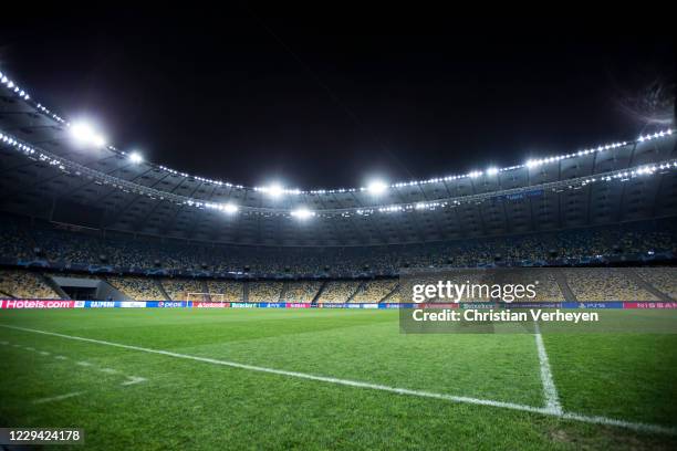 General view of the stadium is seen during a site visit of Borussia Moenchengladbach ahead the Group B - UEFA Champions League match between Shakhtar...