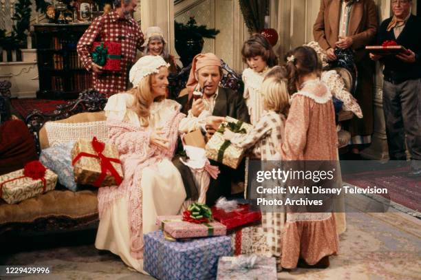 Howard Morris, Alice Ghostly, Anna Meara, Paul Lynde, Foster Brooks, George Gobel, child cast appearing in the ABC tv special ''Twas the Night Before...