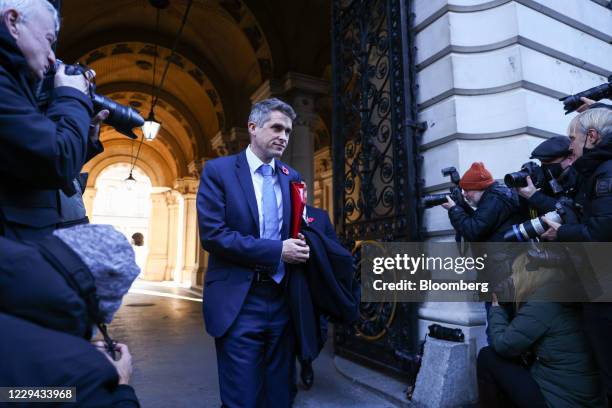 Gavin Williamson, U.K. Education secretary, departs from a weekly meeting of cabinet ministers in London, U.K., on Tuesday, Nov. 3, 2020. U.K. Prime...