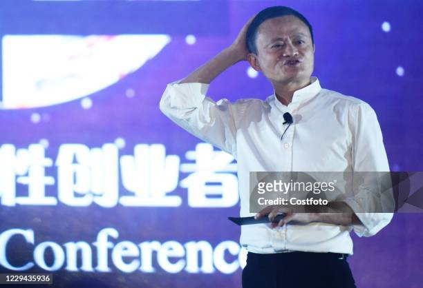 Ant Group founder Jack Ma attends the 2017 Global Women Entrepreneurs Conference. Hangzhou city, Zhejiang Province, China, July 10, 2017. On November...