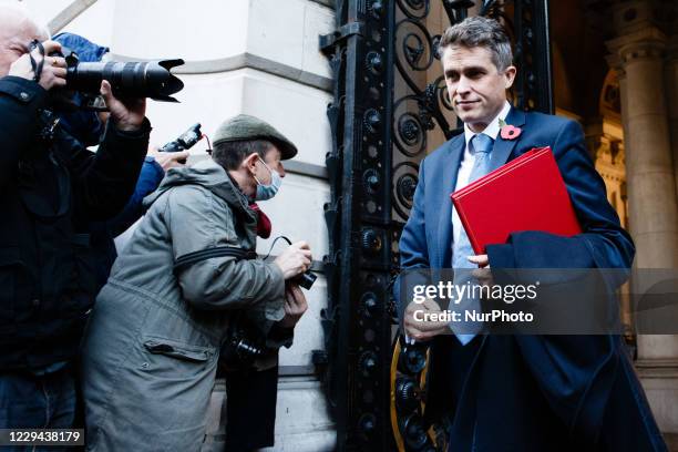 Secretary of State for Education Gavin Williamson, Conservative Party MP for South Staffordshire, returns to Downing Street from the weekly cabinet...