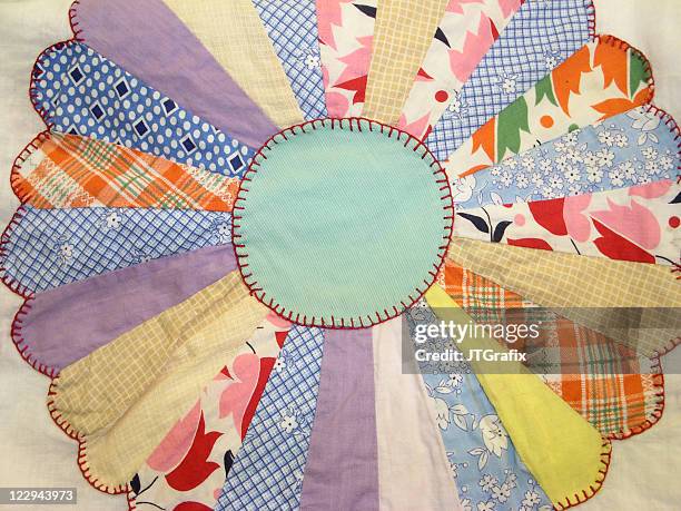 quilt - dresden plate pattern - patchwork stock pictures, royalty-free photos & images