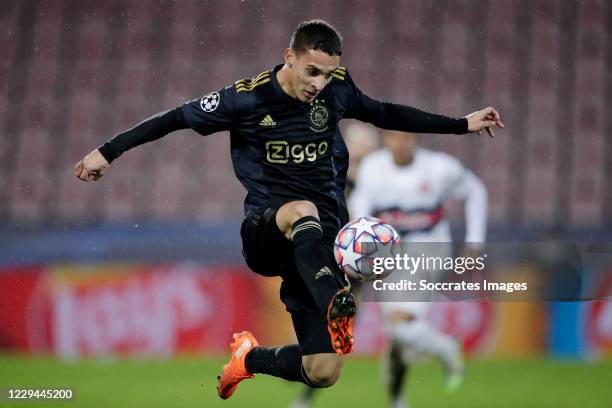 Antony of Ajax during the UEFA Champions League match between FC Midtjylland v Ajax at the MCH Arena on November 3, 2020 in Herning Denmark