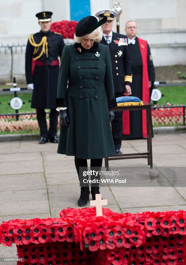 The Duchess Of Cornwall Attends The 92nd Field Of Remembrance At Westminster Abbey