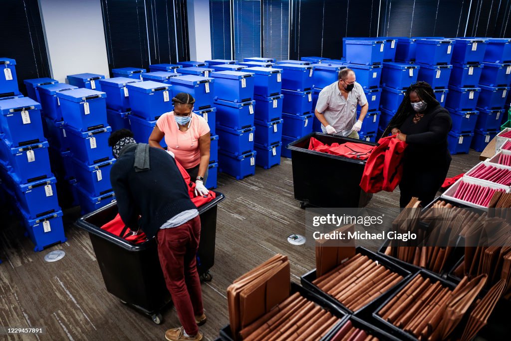 Mecklenburg County Board of Elections Officials Work On Day After Election
