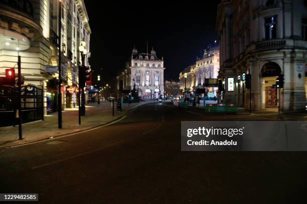 View of the empty street and its surroundings during the first day of a national lockdown, which was announced to impose to stem the spread of the...