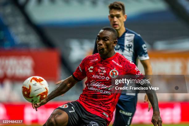 Fabian Castillo of Tijuana drive the ball during the Final second leg match between Monterrey and Tijuana as part of the Copa MX 2020 at BBVA...