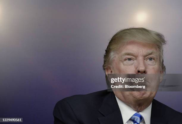 Bloomberg Best Of U.S. President Donald Trump 2017 U.S. President Donald Trump listens during a town hall meeting with executives on the America...