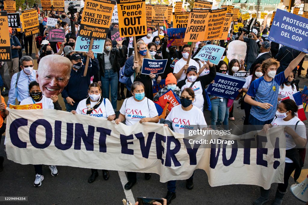 Protests Continue In Washington, DC As Presidential Contest Remains Undecided