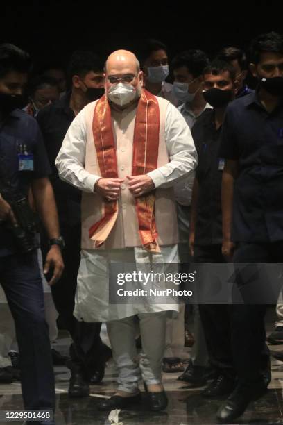 Union home minister Amit Shah arrive at the Meet the Press during Shah two-day visit to West Bengal, set the tone for the West Bengal assembly...