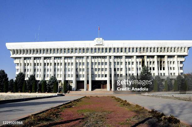 General view of the Kyrgyz White House, which was occupied and looted during the post-election protests in 2005, 2010 and 2020, is seen after its...