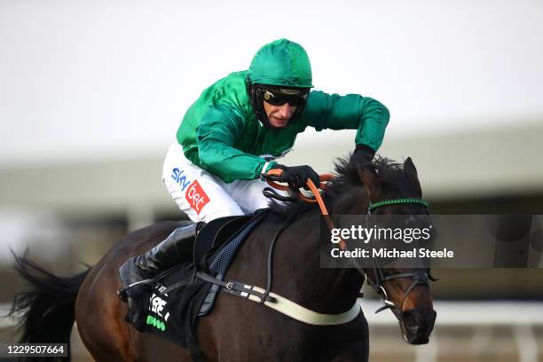 Daryl Jacob on board Sceau Royal on their way to victory during the Unibet Elite Hurdle at Wincanton Racecourse on November 7, 2020 in Wincanton,...