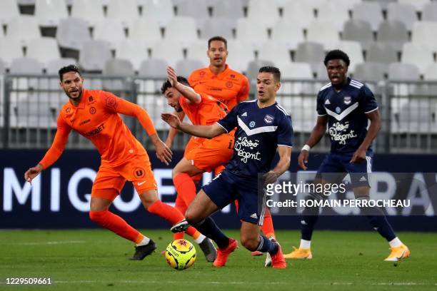 Bordeaux' French midfielder Hatem Ben Arfa controls the ball during the French L1 foobtall match between Bordeaux and Montpellier on November 7, 2020...