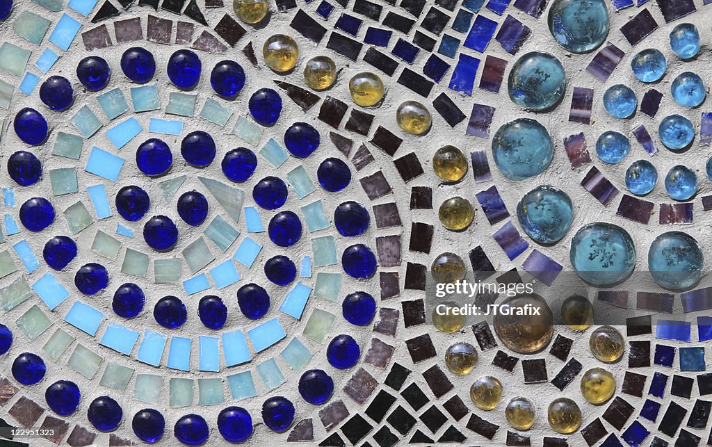 Buntes Glas Mosaik mit Swirl-Muster