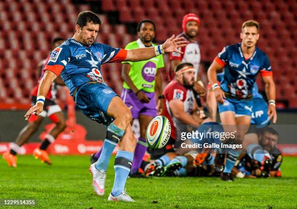 Morné Steyn of the Bulls during the Super Rugby Unlocked match between Emirates Lions and Vodacom Bulls at Emirates Airline Park on November 07, 2020...