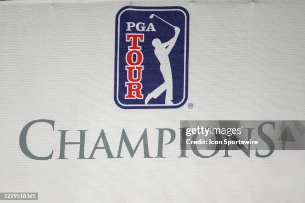 Tour Champions logo by the tee on the 1st hole during the second round of the Charles Schwab Cup Championship on November 07 at The Phoenix Country...