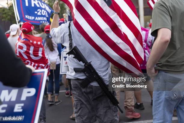 Supporters of U.S. President Donald Trump gather at a 'Stop the Steal' protest as President-elect Joe Biden is declared the winner of the U.S....