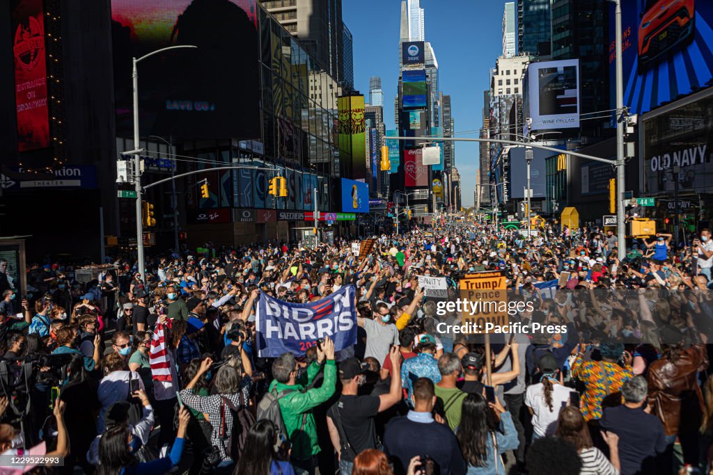 New Yorkers flooded the streets to celebrate the election...