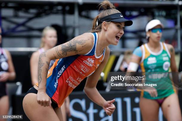 Puk Stubbe of Holland during the match between King of the Court v Beachvolleybal on September 10, 2020 in Utrecht Netherlands