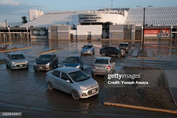 The Ramon Villeda Morales airport is seen after it was flooded by Tropical Storm Eta on November 8, 2020 in San Pedro Sula, Honduras. Eta entered...