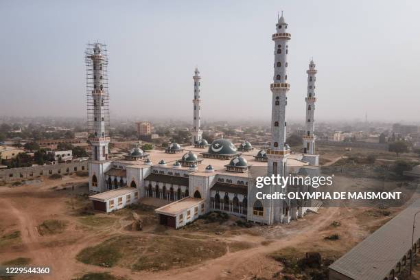 An aerial view of Ouaga 2000s Great Mosque, in Ouagadougou, on November 5, 2020.