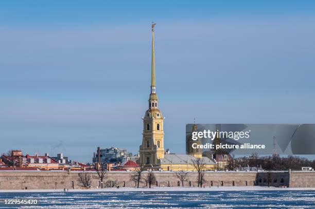 February 2020, Russia, Sankt Petersburg: Exterior view of the Peter and Paul Cathedral. Photo: Silas Stein/dpa