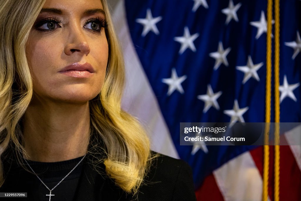 White House Press Secretary Kayleigh McEnany And RNC Chairwoman Ronna McDaniel Hold News Conference At RNC HQ