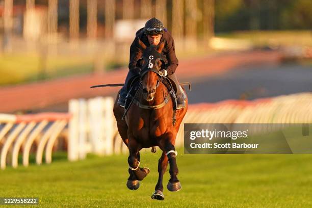 Etah James during trackwork at Ladbrokes Park Lakeside Racecourse on November 10, 2020 in Springvale, Australia.