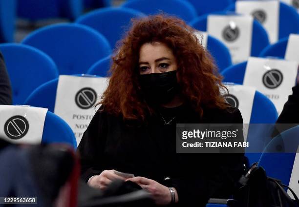 Rosa Maria Esilio, widow of Italian Carabinieri paramilitary police officer Mario Cerciello Rega, waits prior to the start of a hearing at the murder...