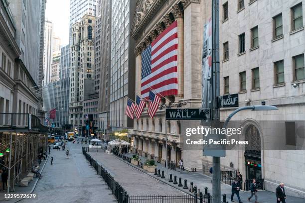 General view of NYSE on the day market reacts on Pfizer vaccine news and Joe Biden being elected as 46th President of the USA. The Dow Jones...