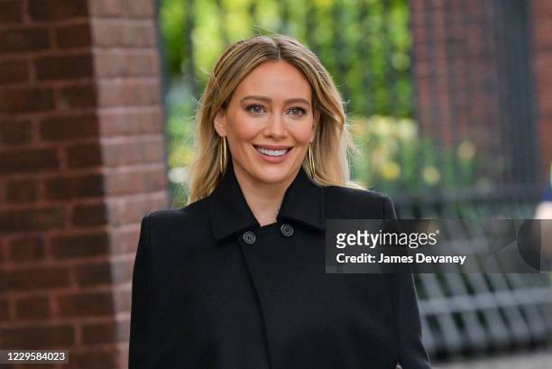 Hilary Duff seen on the set of 'Younger' in Midtown on November 11, 2020 in New York City.
