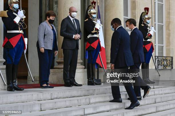 The President of the French Republic, Emmanuel Macron received Mr. Macky Sall , President of the Republic of Senegal, Mr. Charles Michel , President...