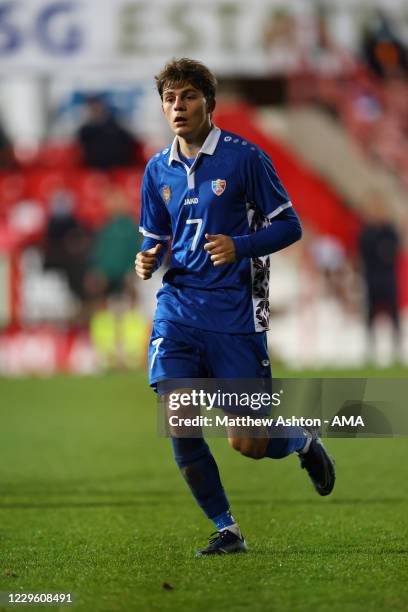 Nicky Serghei Clescenco of Moldova U21 during the international friendly match between Wales and Moldova at the Racecourse Ground on November 13,...