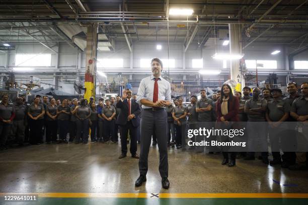 Bloomberg Best of the Year 2020: Justin Trudeau, Canada's prime minister, speaks during an event at the ABC Technologies Inc. Facility in Brampton,...