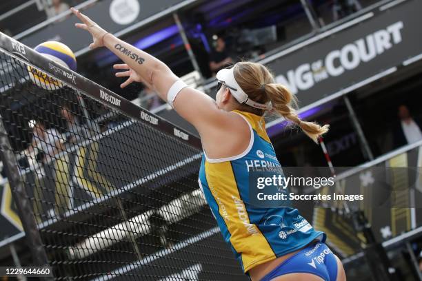 Barbora Hermannova of Czech Republic during the match between King of the Court v Beachvolleybal on September 11, 2020 in Utrecht Netherlands