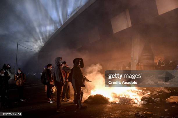 New evacuation of the migrant camp takes place at the gate of Paris, near Saint Denis on November 17, 2020. Several thousand refugees were sheltered...