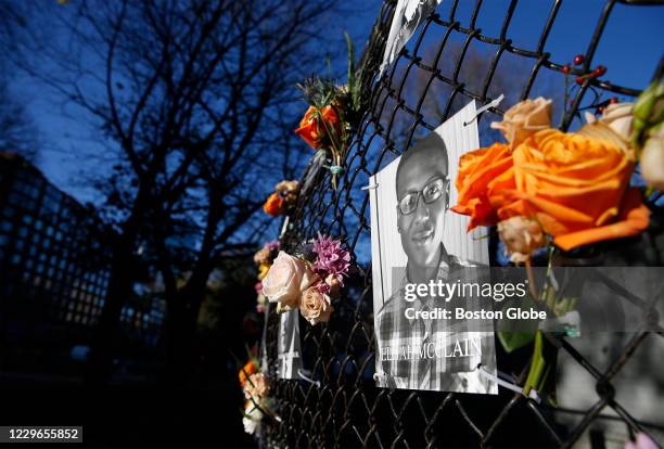 Photograph of Elijah McClain is part of the "Say Their Names" memorial on Boston Common in Boston on Nov. 16, 2020. According to their website, "The...