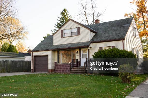 Home, where agriculture companies were registered, at 310 Green Road South in Euclid, Ohio, U.S., on Friday, Nov. 6, 2020. Zaur Kalantarli and his...