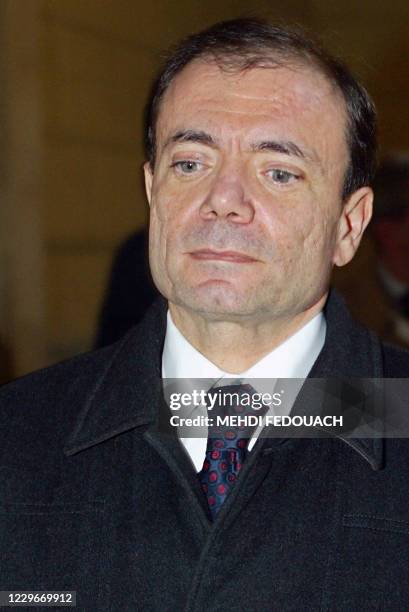 Jean-Charles Naouri, ancien directeur de cabinet de Pierre Bérégovoy et homme d'affaires, arrive au palais de justice de Paris, le 08 novembre 2002,...