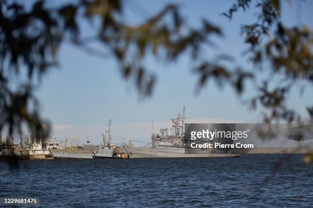 Vessels of the Naval Forces of Ukraine in the Ukrainian Navy base of Ochakiv on the Black Sea renovated with funds from the United States of America...