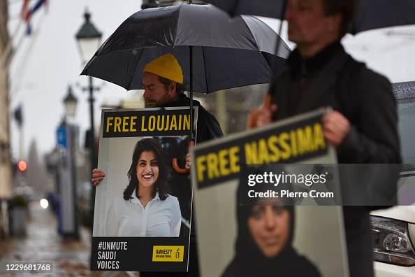Protest At Saudi Embassy In The Hague Over Hosting Of G20 Protest At Saudi Embassy In The Hague Over Hosting Of G20