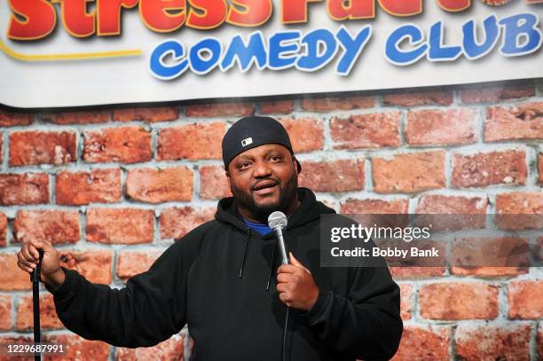 Aries Spears performs at The Stress Factory Comedy Club on November 19, 2020 in New Brunswick, New Jersey.