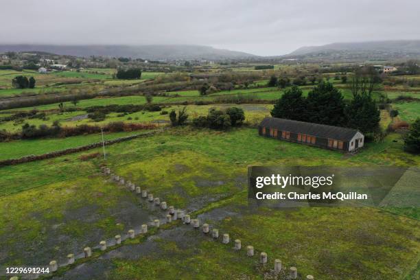 Former Customs post can be seen on the border between Northern Ireland and the Republic of Ireland on November 19, 2020 in Newry, Northern Ireland....