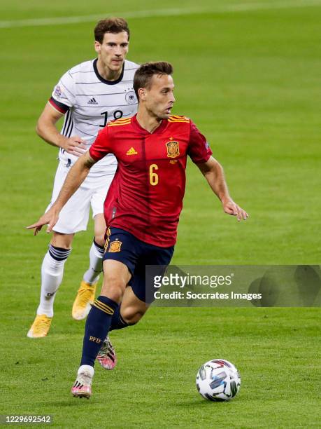 Leon Goretzka of Germany, Sergio Canales of Spain during the UEFA Nations league match between Spain v Germany at the la Cartuja Stadium on November...